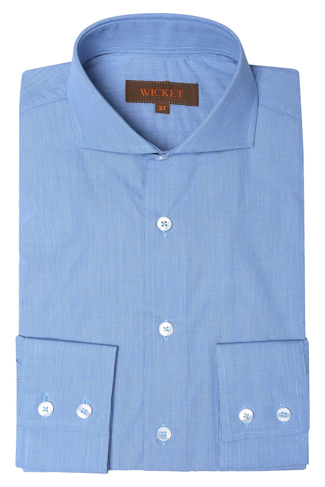 The Cotton Poplin – Plain mid blue – WICKET