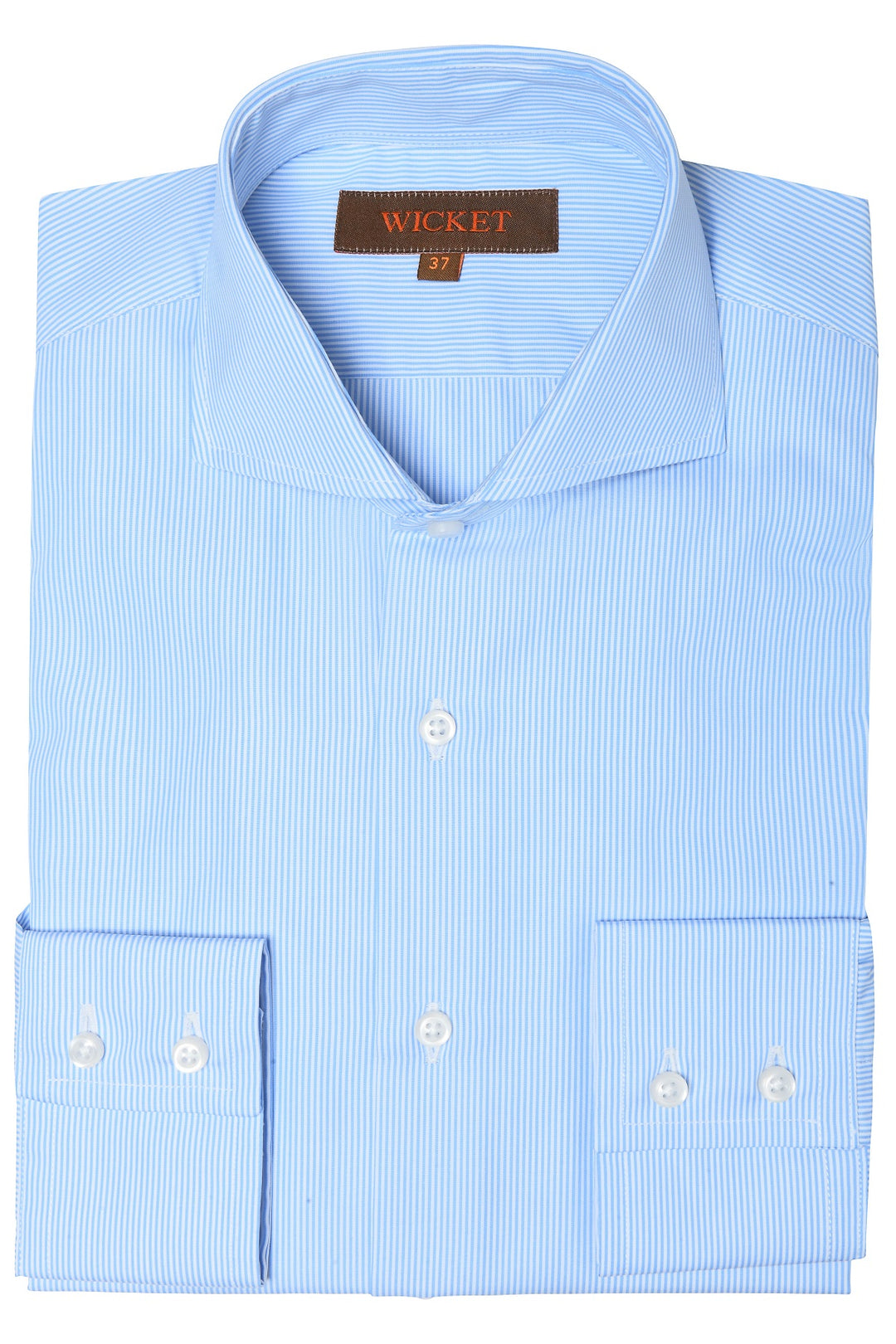 The Cotton Poplin – Fine sky blue stripes – WICKET