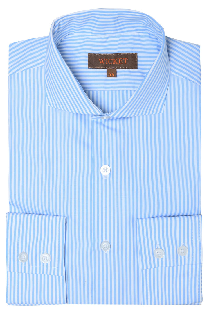 The Cotton Poplin – Sky blue stripes – WICKET