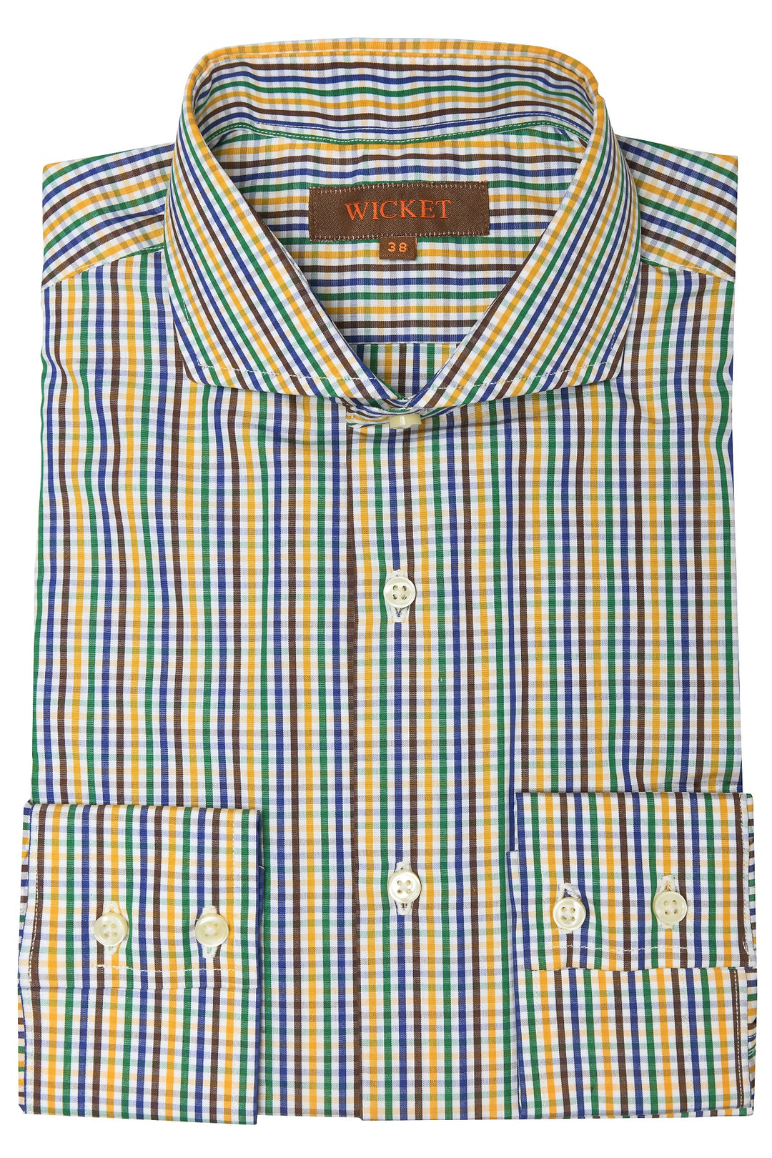 The Cotton Poplin – Yellow, green, blue and brown check – WICKET