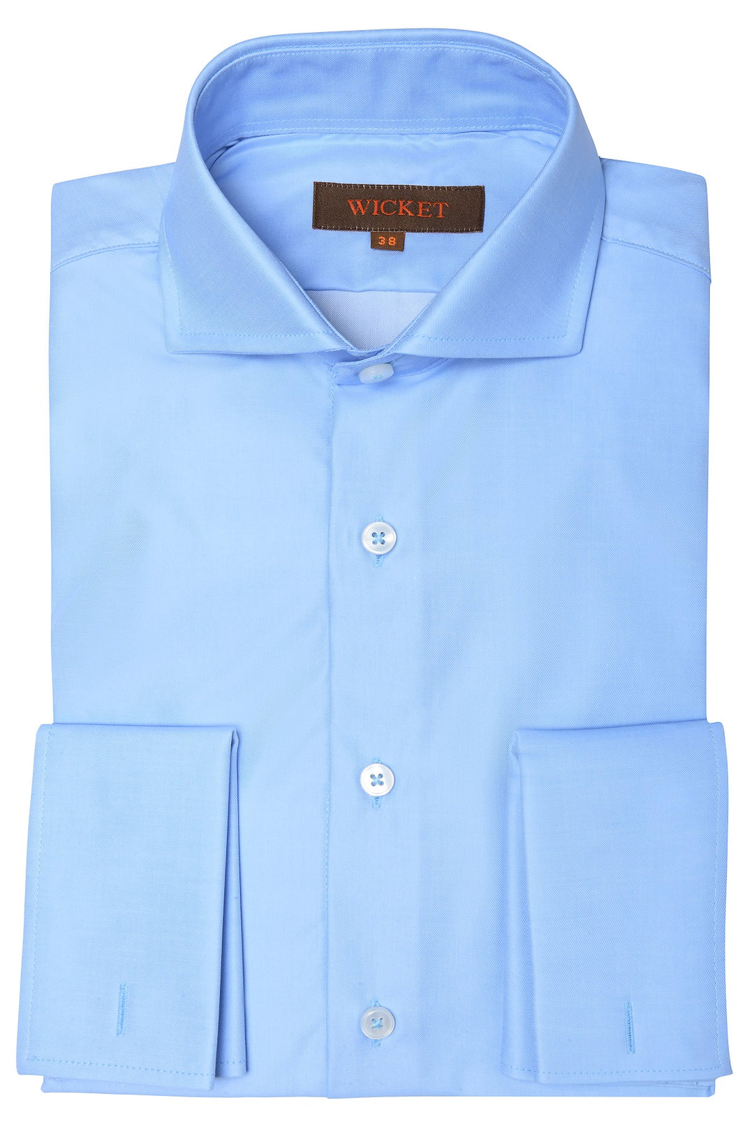 The Cotton Twill – Plain sky blue with double cuffs – WICKET
