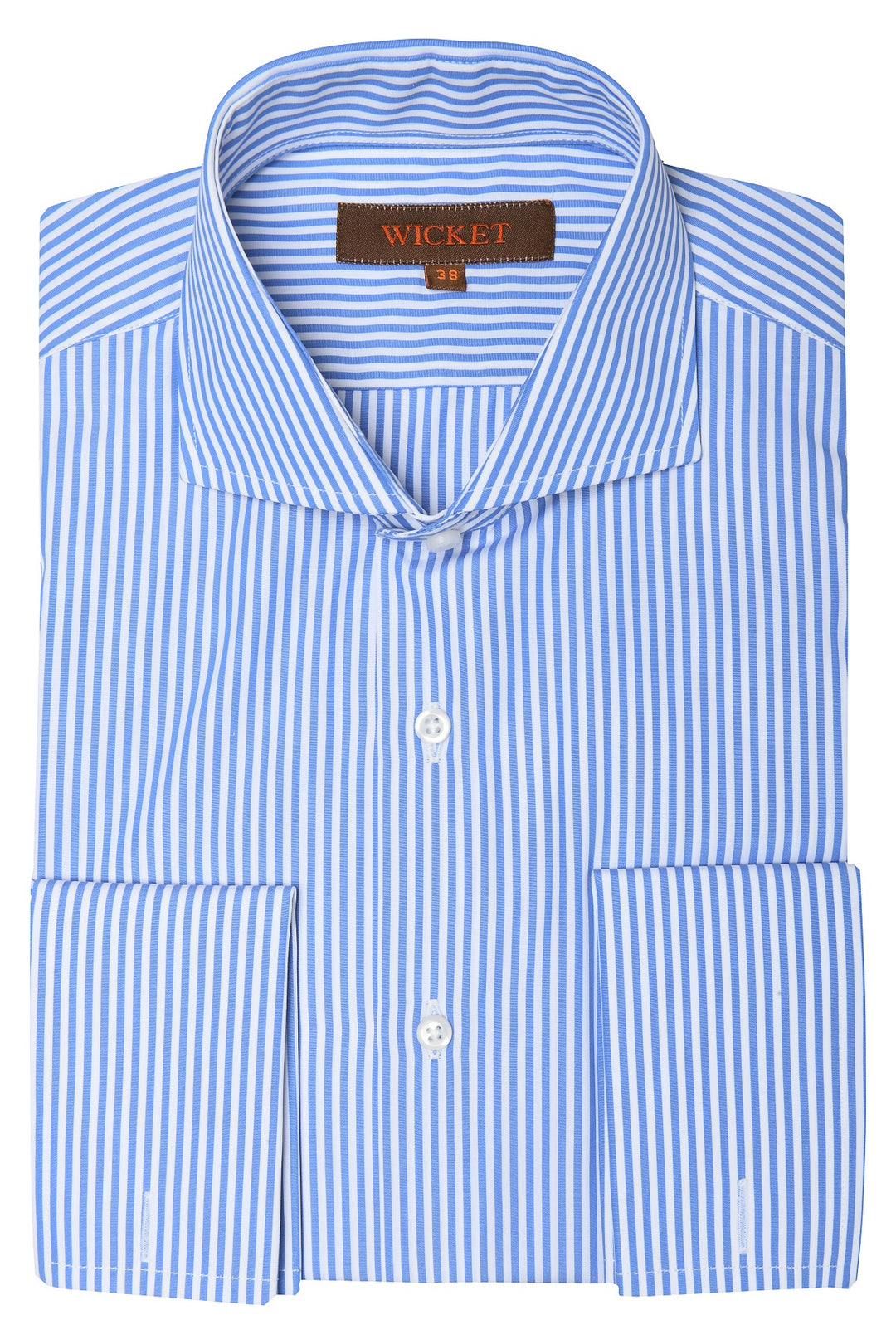 The Cotton Poplin – Blue stripes with double cuffs – WICKET