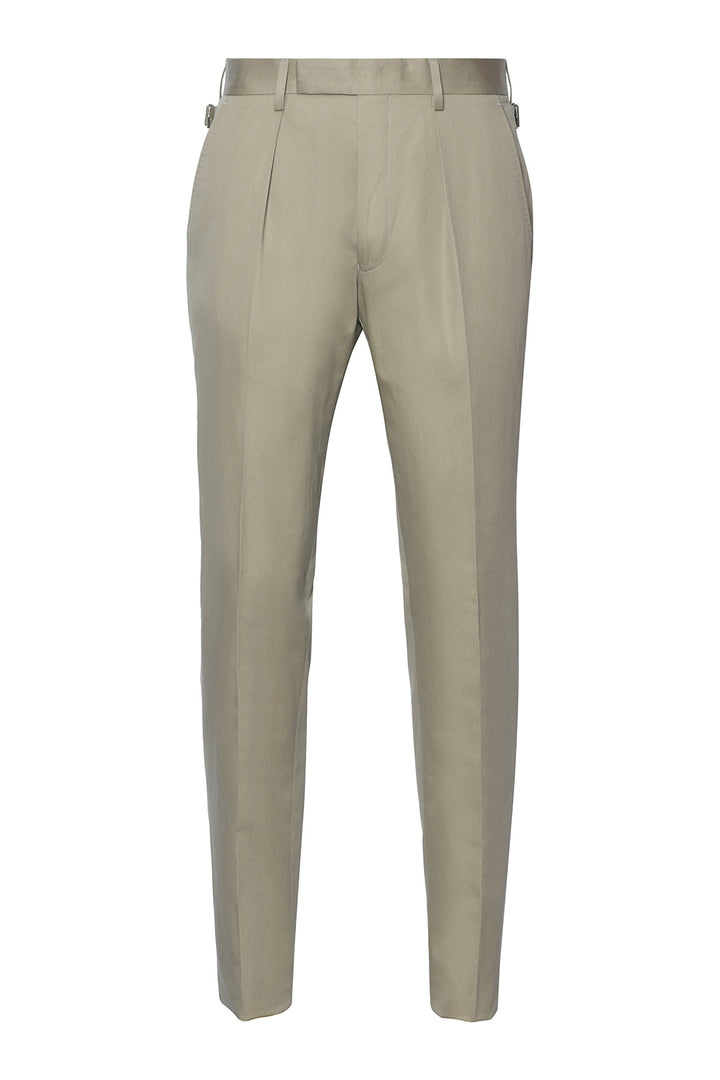 Le Naples – Plain gabardine, deep beige, 100% cotton – WICKET