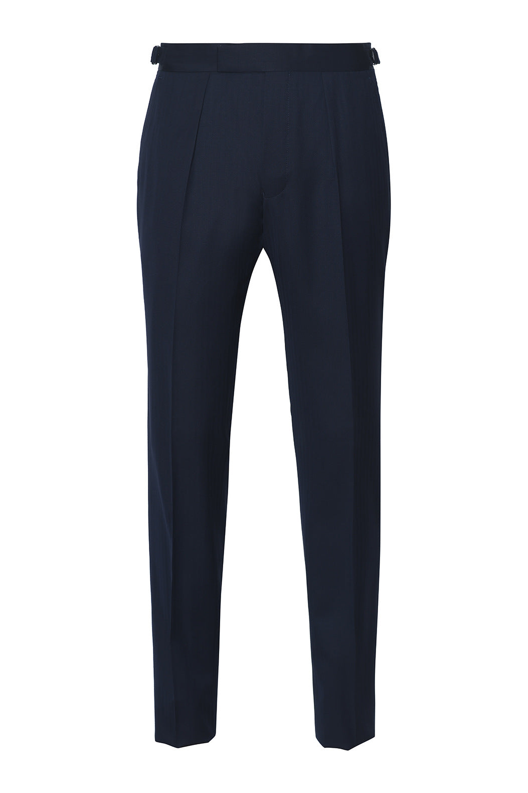 Le Kensington – Deep navy herringbone gabardine – WICKET