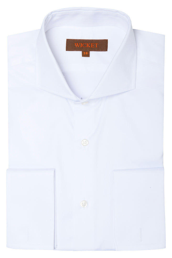 The Cotton Twill – Plain white with double cuffs – WICKET