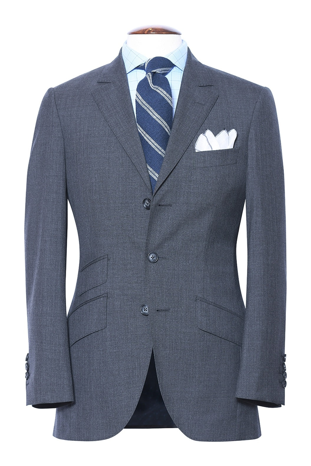 Le Hampstead – 120’s wool gabardine, classic grey – WICKET