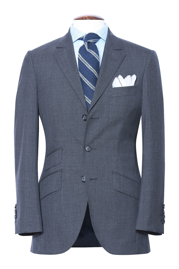 Le Hampstead – 120’s wool gabardine, classic grey – WICKET