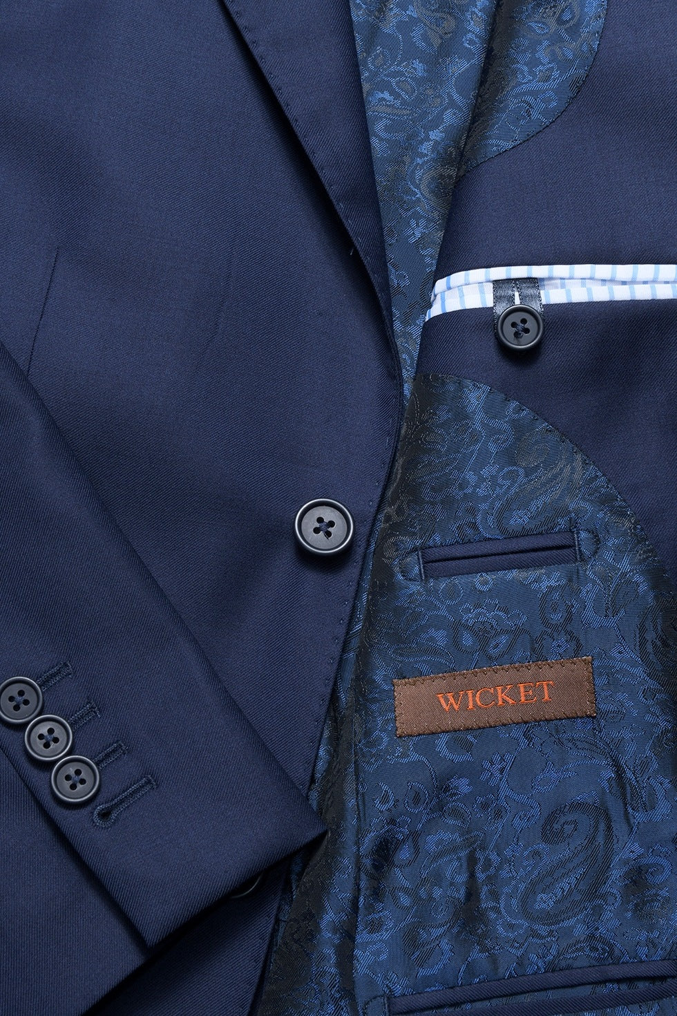 Le Kensington – sergé, Bleu Marine, Laine Super 120 – WICKET