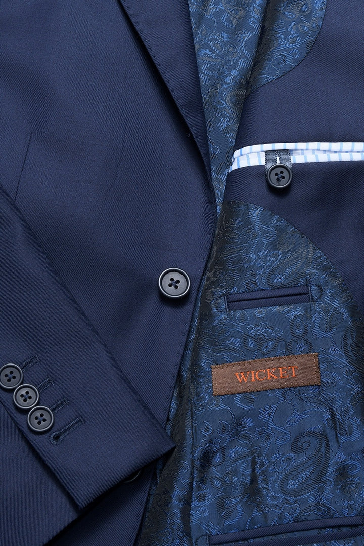 Le Kensington – sergé, Bleu Marine, Laine Super 120 – WICKET
