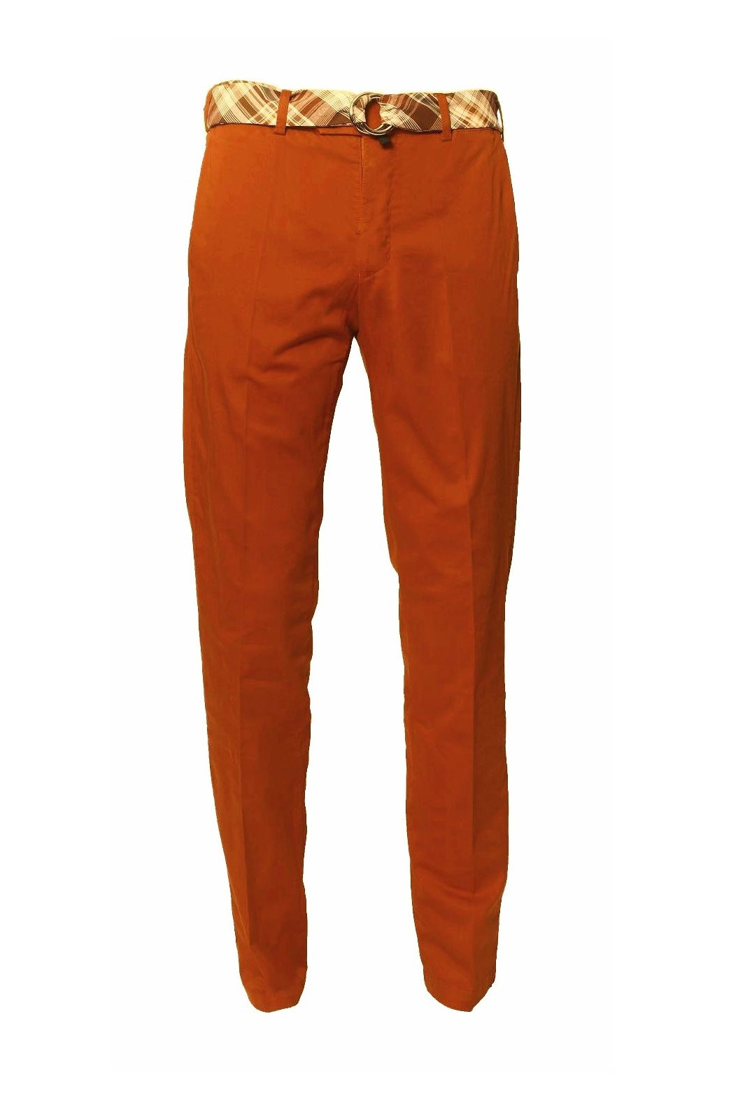 The Chino – Textured plain weave, deep orange, cotton and elastane – WICKET