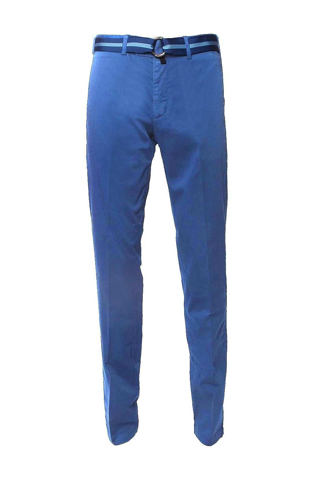 The Chino – Textured plain weave, deep blue, cotton and elastane – WICKET