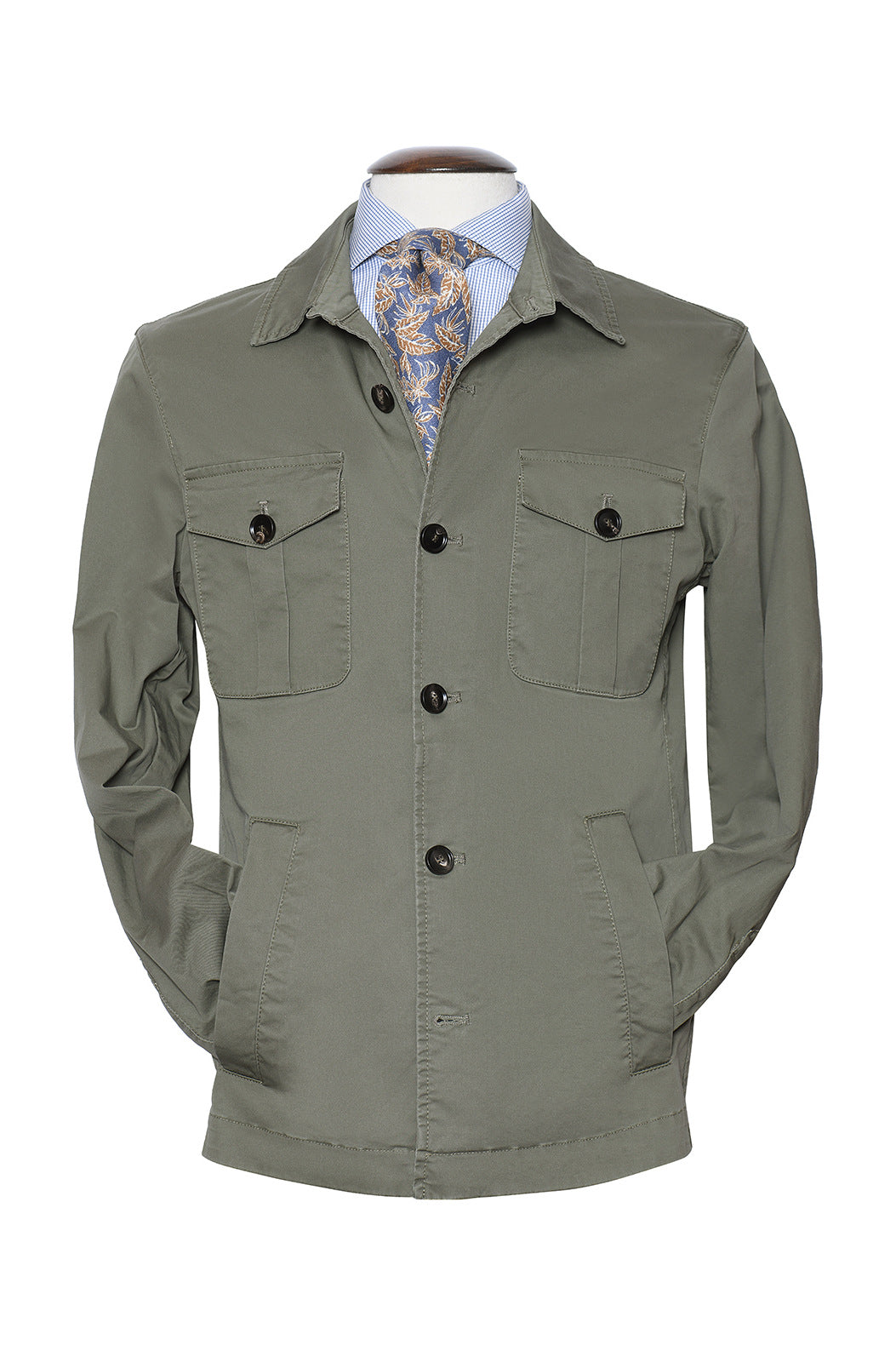 La Nairobi – textured khaki green, cotton and elastane (3%) blend for added comfort – WICKET