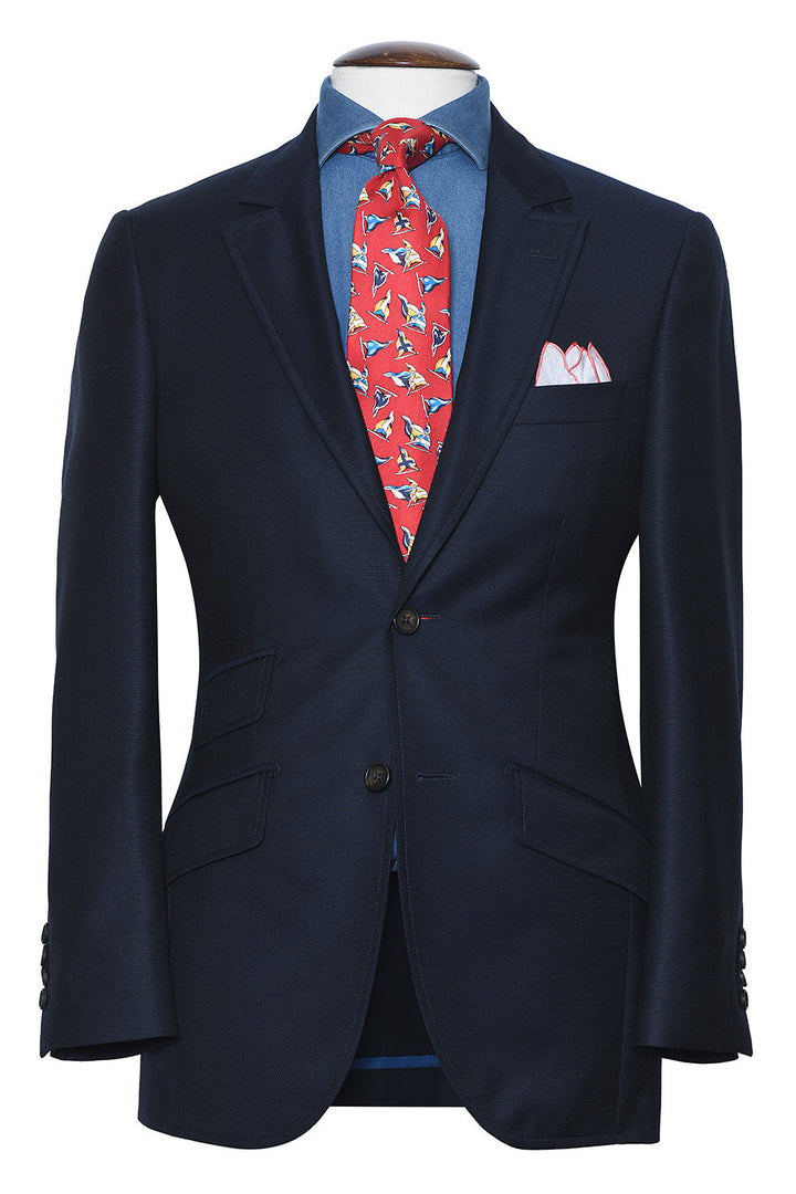 La Kensington – Navy Super 130’s honeycomb – WICKET