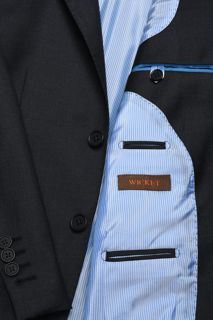 Le Kensington – Charcoal grey wool twill – WICKET