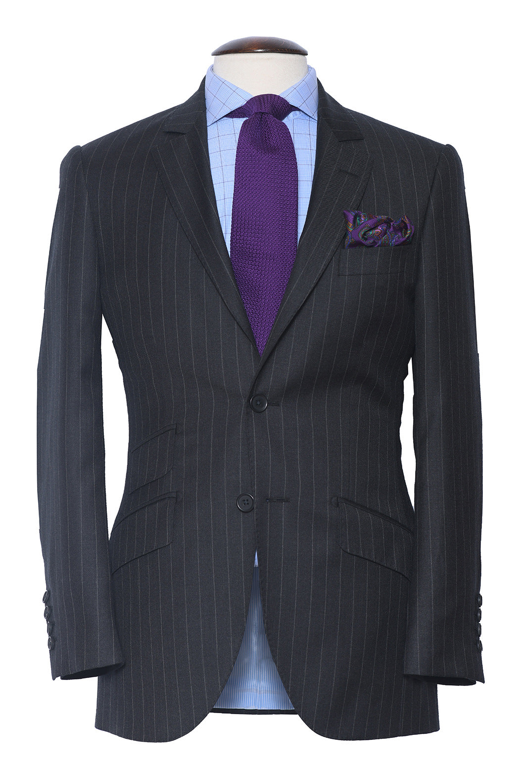 Le Kensington – Grey wool with tennis stripes – WICKET
