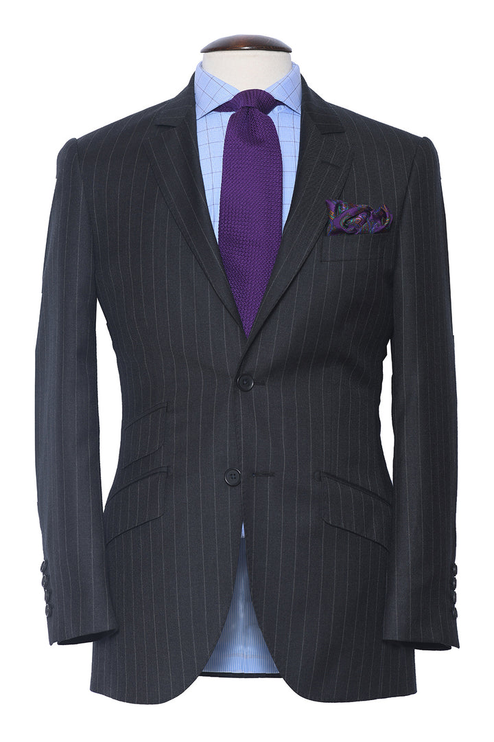Le Kensington – Grey wool with tennis stripes – WICKET