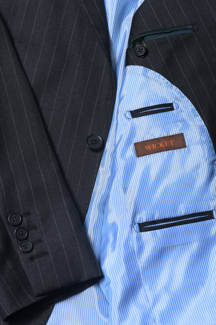 Le Kensington – Grey wool with tennis stripes – WICKET