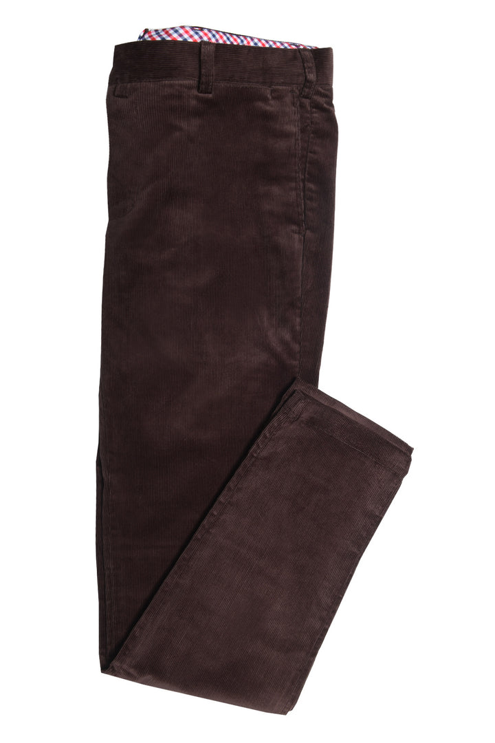 The Corduroy Trousers – Plain chocolate brown corduroy, cotton and elastane – WICKET