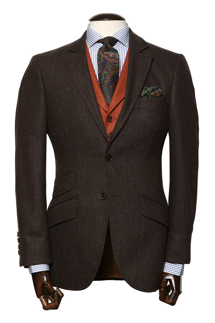La Kensington – Herringbone, brown elbow patches – WICKET