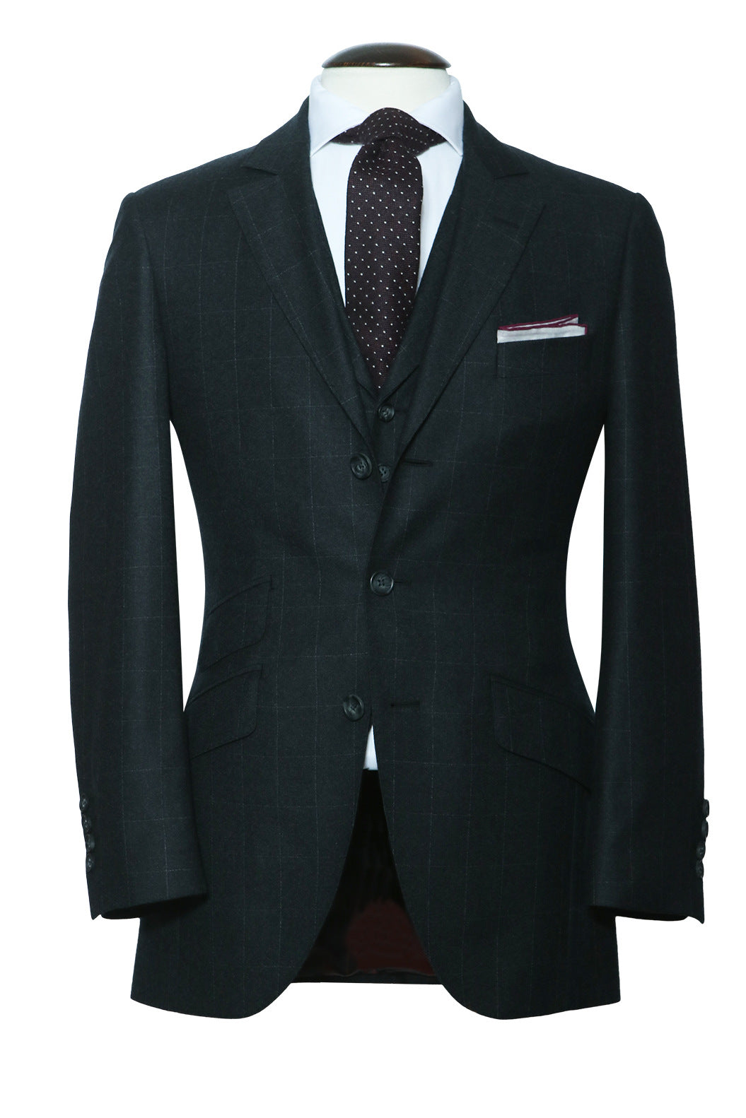Le Hampstead – Grey flannel with a subtle overcheck, 130’s wool – WICKET