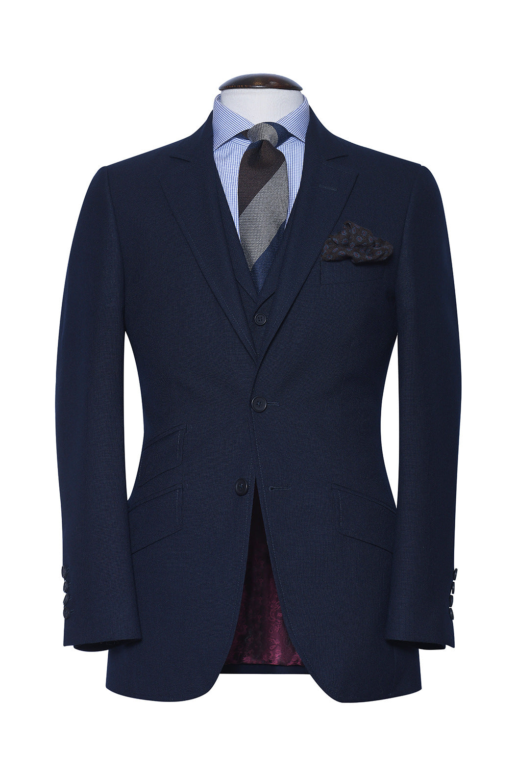Le Kensington – Known as ‘Travel Suit’, plain navy, tropical wool – WICKET