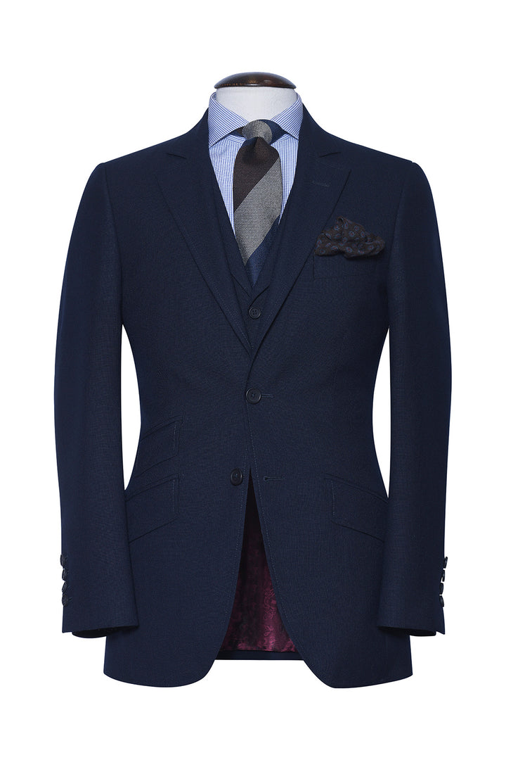 Le Kensington – Known as ‘Travel Suit’, plain navy, tropical wool – WICKET