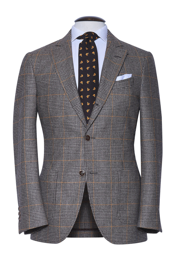 Le Milan – Wool flannel, checked grey – WICKET