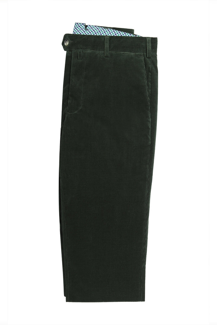 The Corduroy Trousers – Plain forest green corduroy, cotton and elastane – WICKET