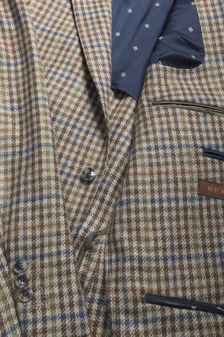 La Milan – Soft tweed, beige, brown, green and orange, virgin wool – WICKET