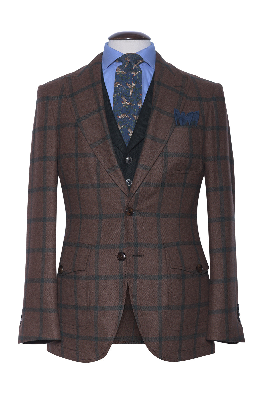 La Downton – Caramel brown with British racing green overcheck – WICKET
