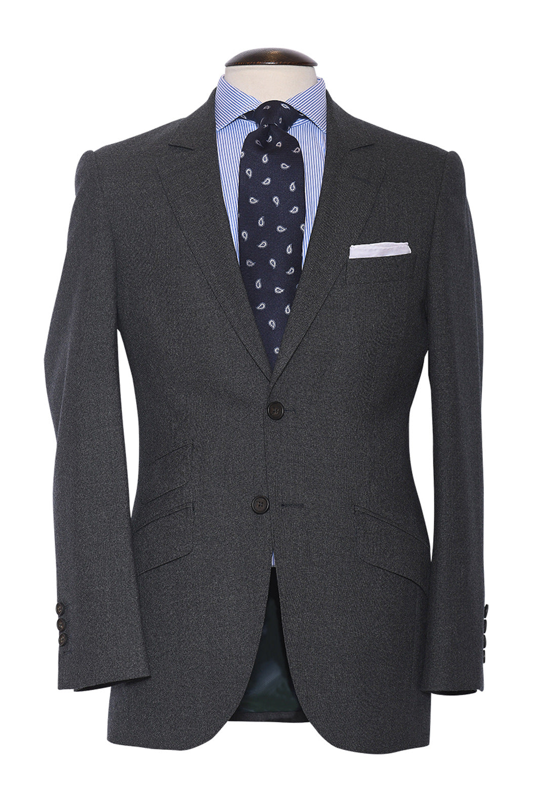 Le Kensington – Super 120’s virgin wool known as ‘Travel Suit’, plain bright grey – WICKET