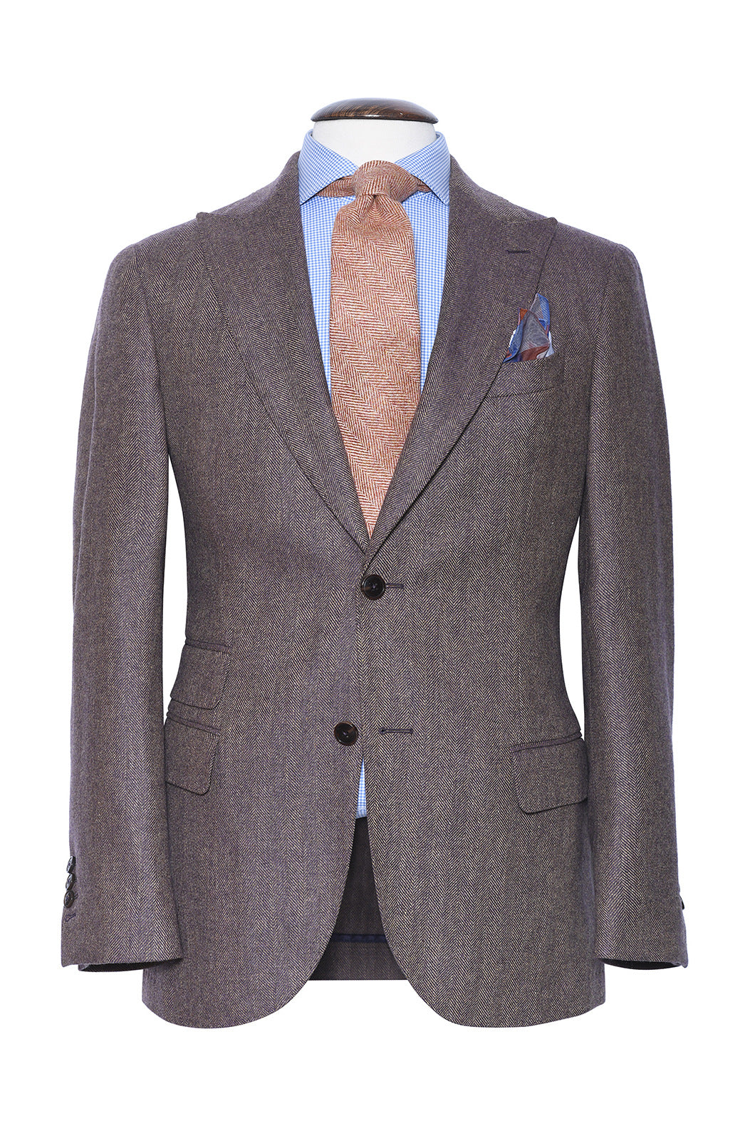 La Rome – Beige and Parma violet herringbone pattern – WICKET