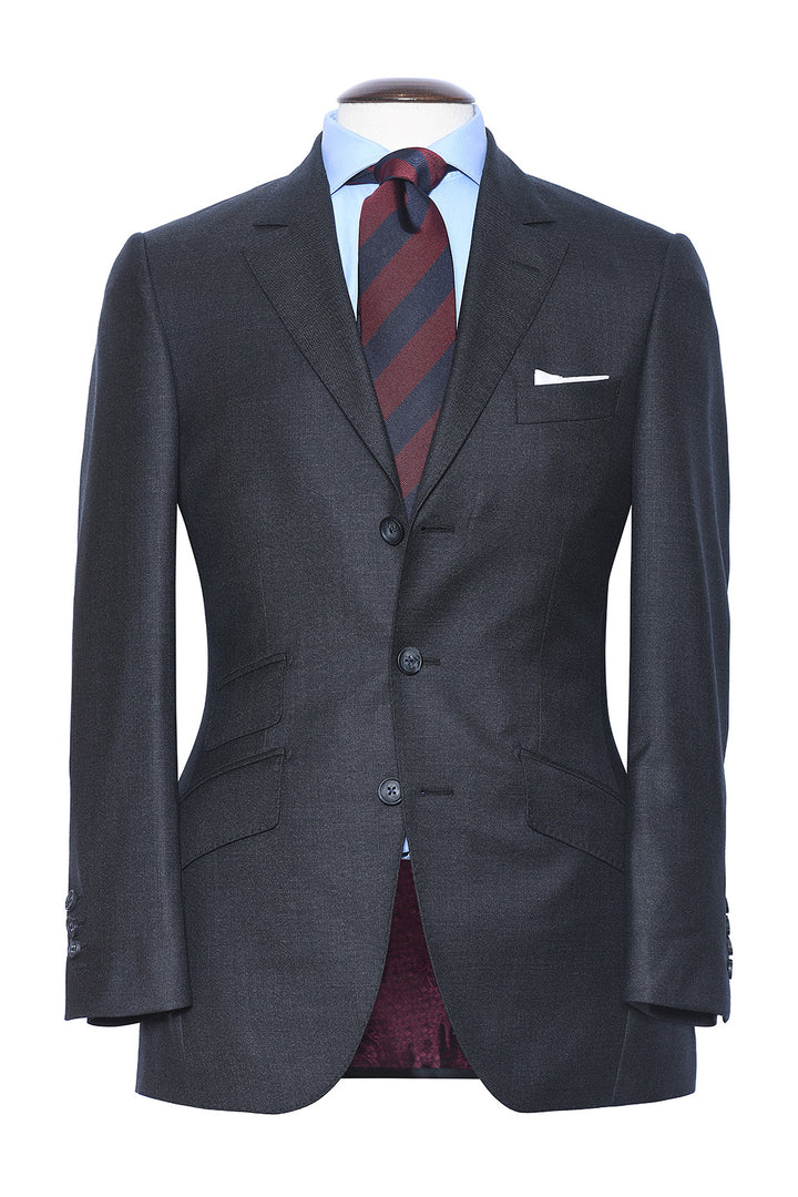 Le Hampstead – Super 120 textured virgin wool (300 g), deep grey – WICKET