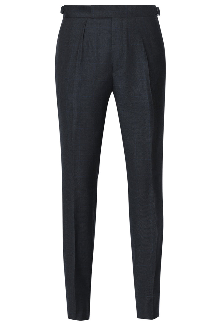 Le Kensington – Charcoal and sky blue Prince of Wales check – WICKET