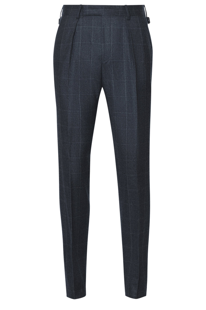 Le Turin – Sublime grey with a white overcheck, 120’s wool flannel – WICKET