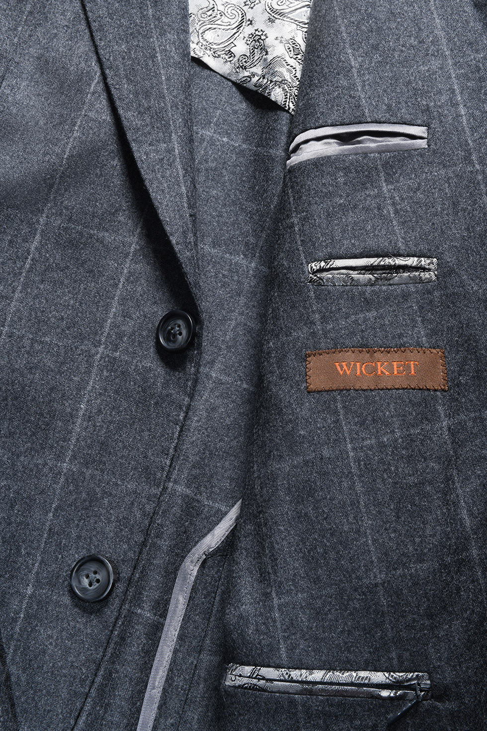 Le Turin – Sublime grey with a white overcheck, 120’s wool flannel – WICKET
