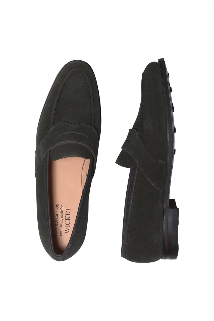Le Charles – Green calf suede with Dainite sole – WICKET