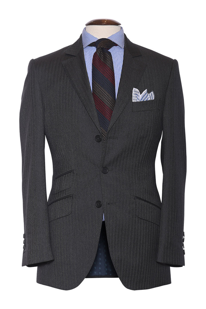 The Waistcoat – Grey herringbone 150’s – WICKET