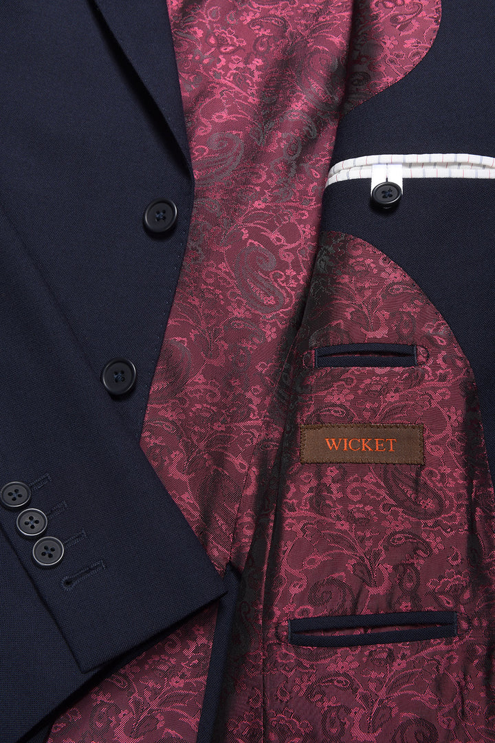 Le Hampstead – Super 120 virgin wool known as ‘Travel Suits’, plain navy – WICKET