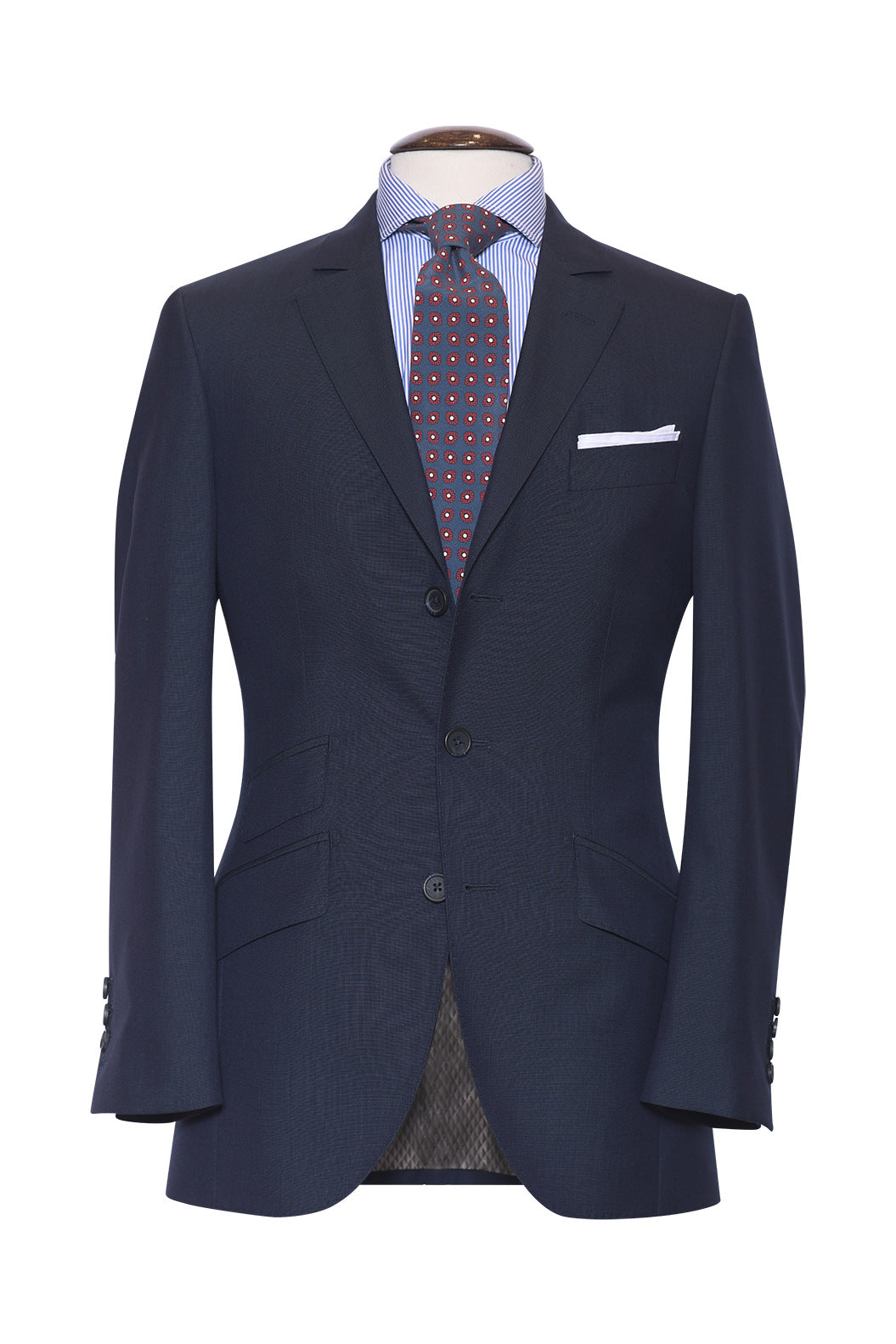 Le Hampstead – Known as ‘pinhead’, plain navy, Super 120 wool – WICKET