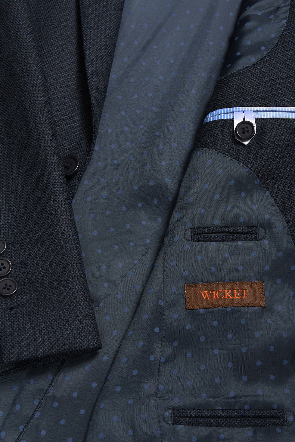 Le Kensington – Laine Vierge dit à "Grain de Caviar", Bleu Marine – WICKET