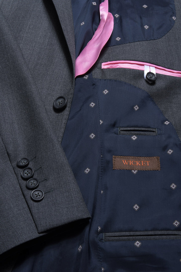 Le Kensington – Known as ‘end-on-end’, sublime grey, 120’s wool – WICKET