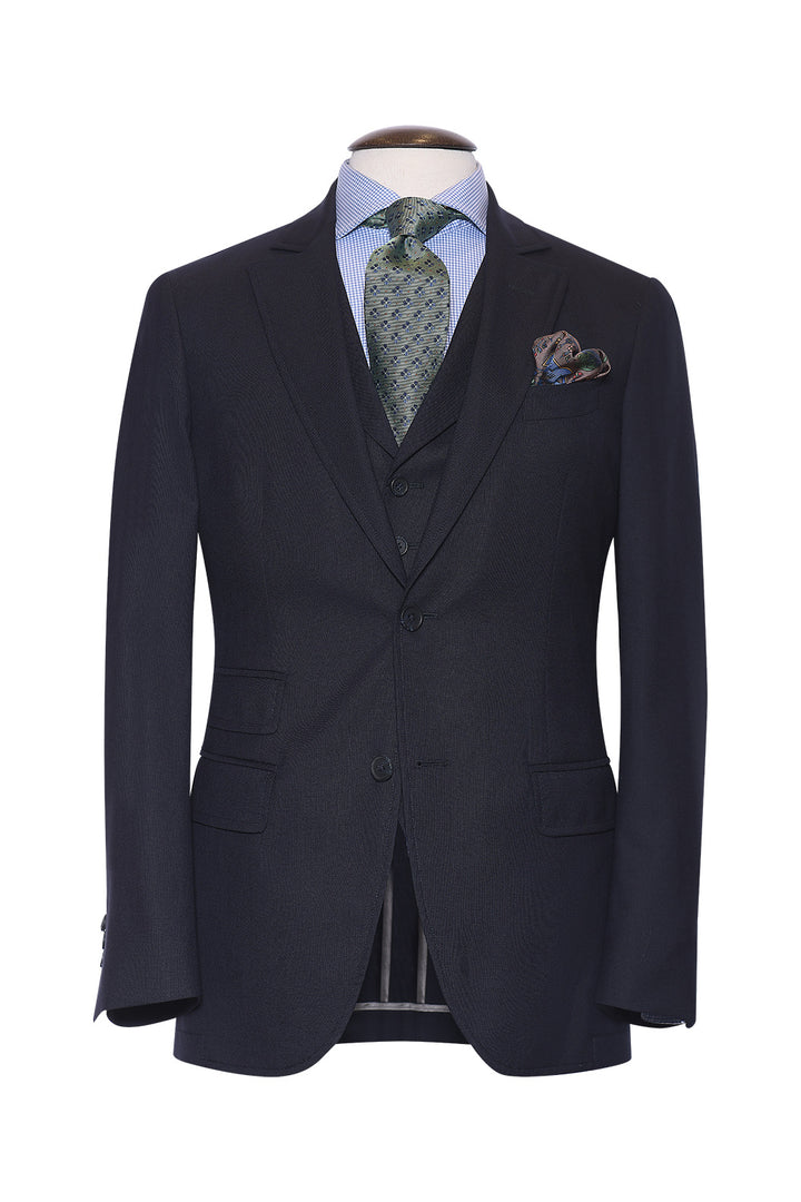Le Turin – Known as ‘tropical’, in Super 120’s wool, plain navy (250 g) – WICKET