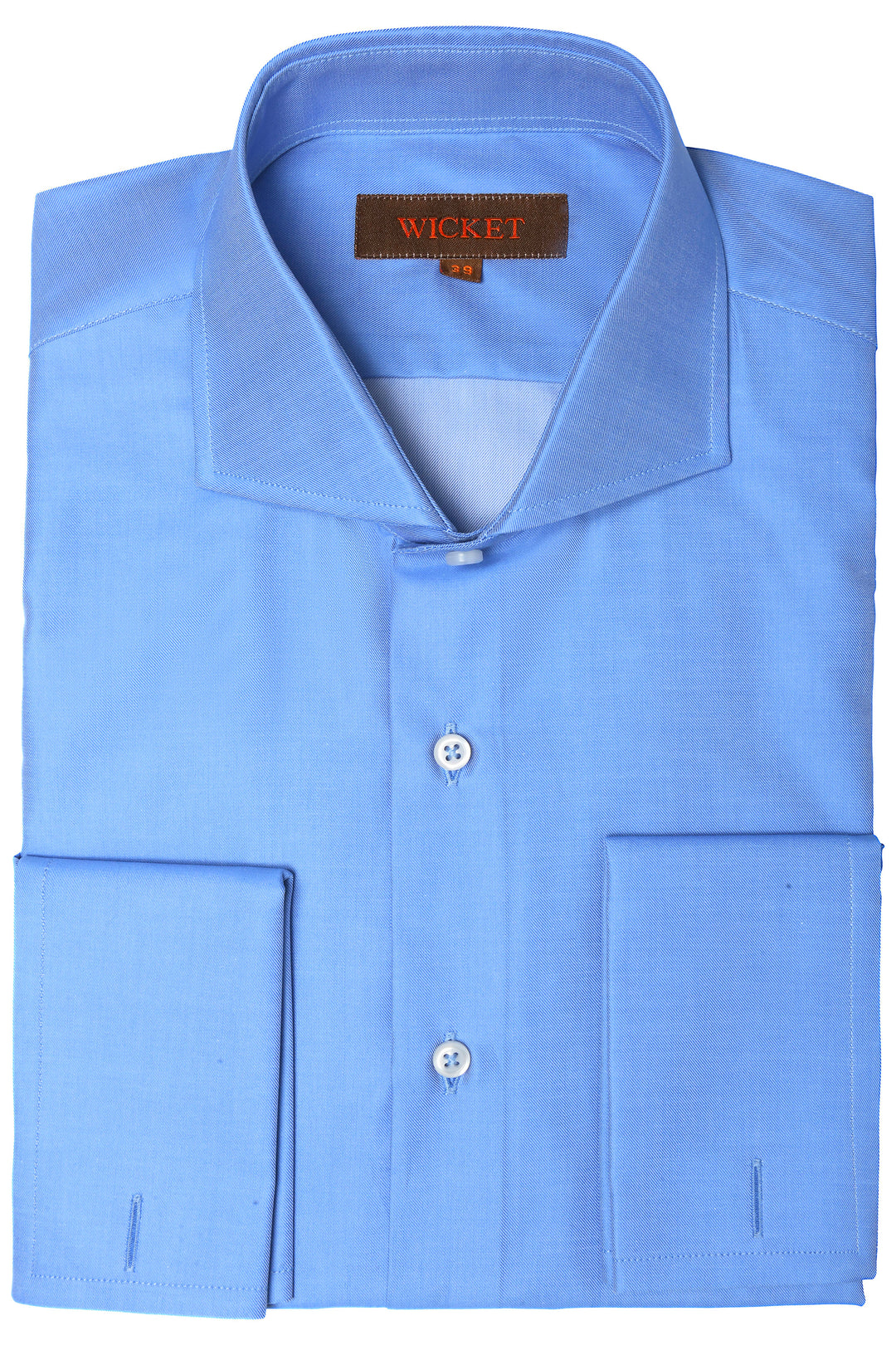 The Cotton Twill – Plain blue with double cuffs – WICKET