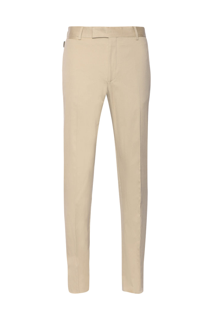 Le Casual – Plain cotton and elastane gabardine, sand beige – WICKET