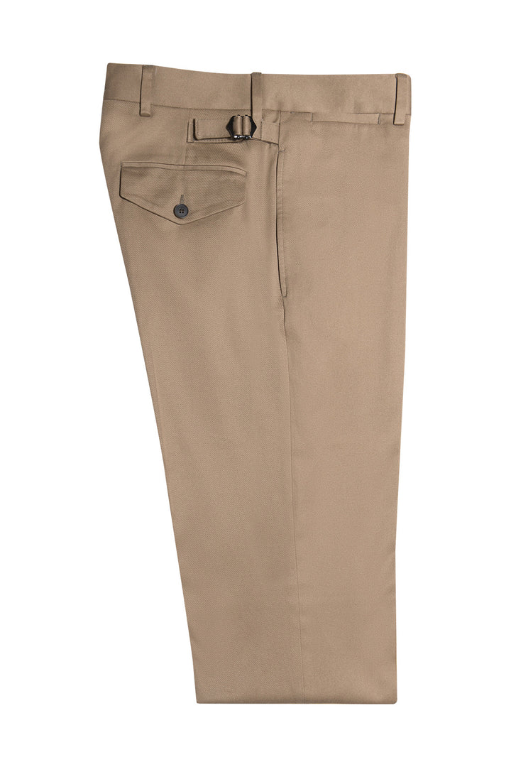 Le Casual – uni en Gabardine de Coton &amp; Élasthanne, Beige Safari – WICKET