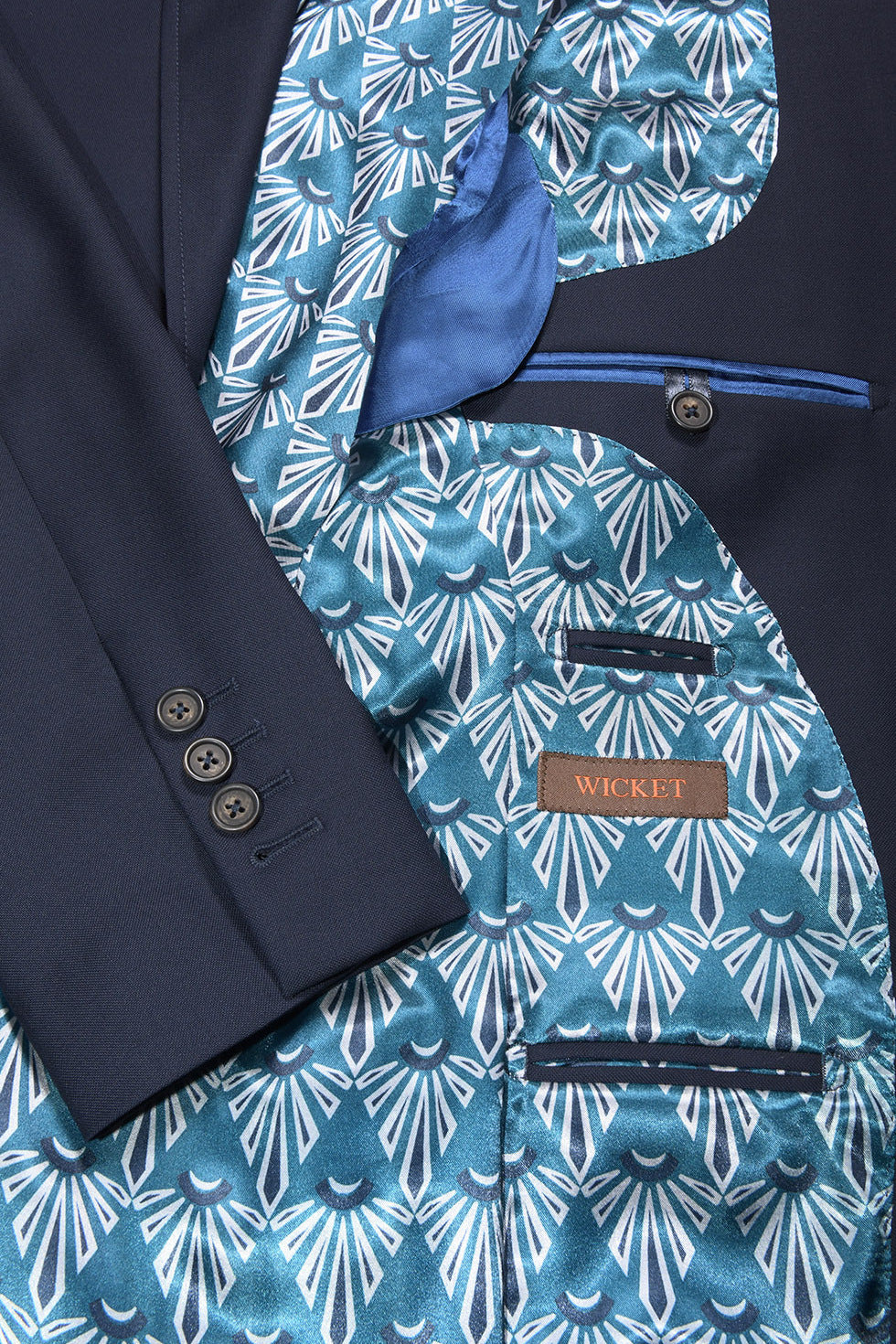 La Kensington – ‘Honeycomb’, navy, Super 120’s wool – WICKET