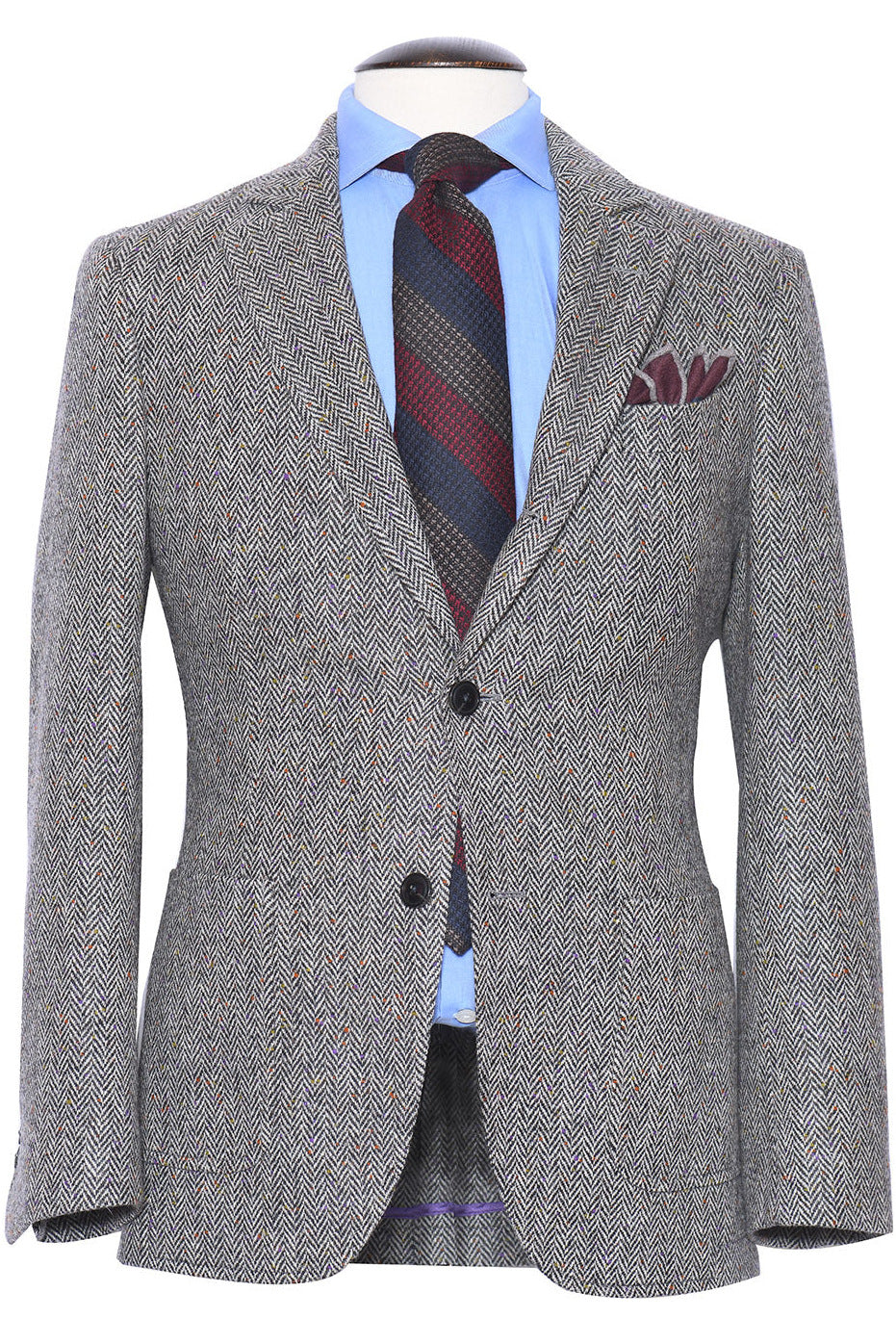 La Milan – Grey Donegal herringbone, Shetland wool – WICKET