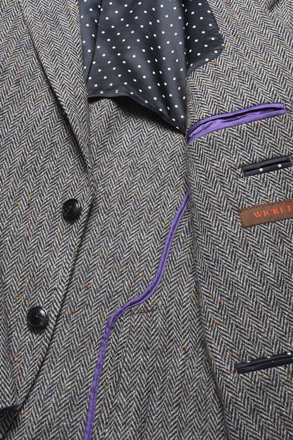 La Milan – Grey Donegal herringbone, Shetland wool – WICKET