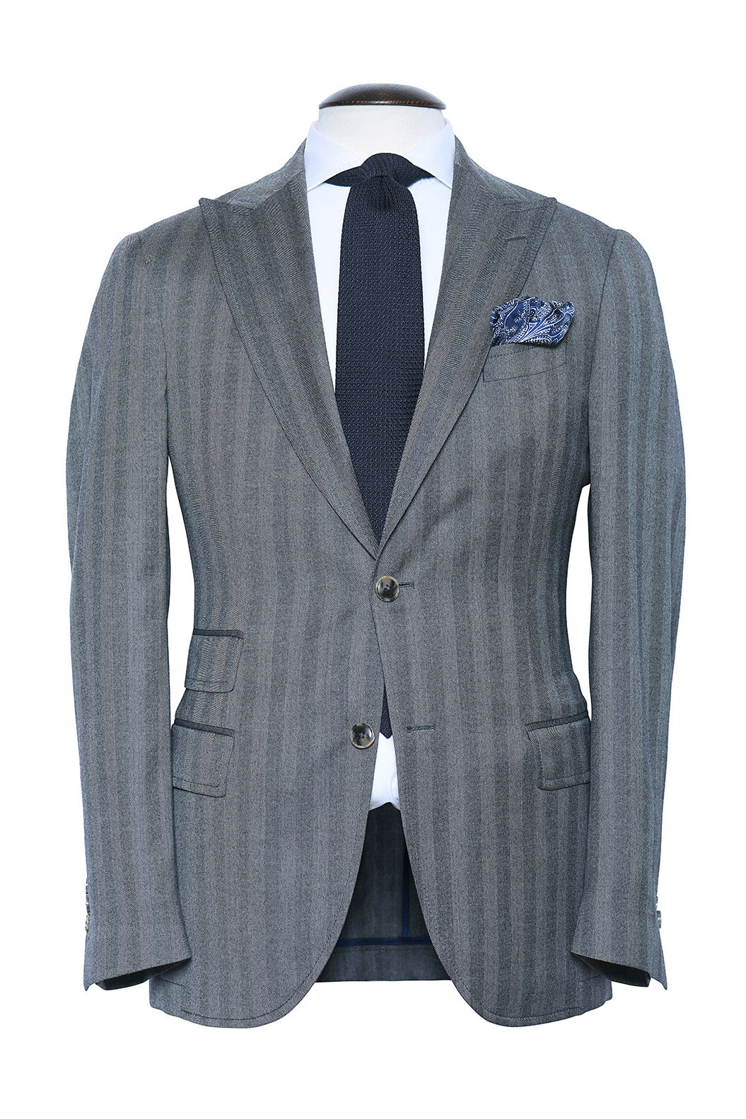 La Rome – Grey herringbone, virgin wool – WICKET